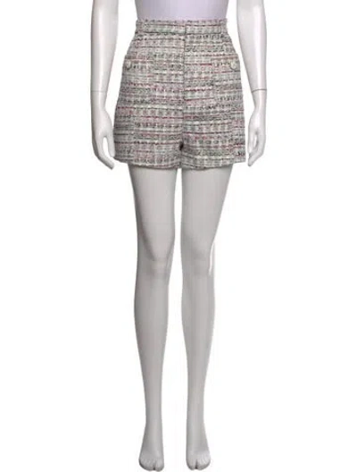 Pre-owned Cinq À Sept Tweed Pattern Mini Shorts W/ Tags In Pink
