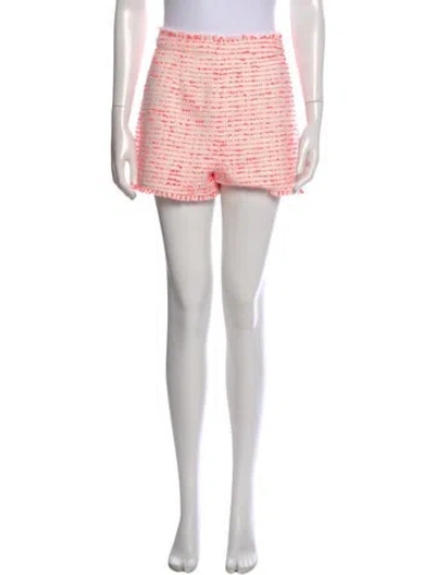 Pre-owned Cinq À Sept Tweed Pattern Mini Shorts In White