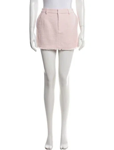 Pre-owned Cinq À Sept Tweed Pattern Mini Skirt In Pink