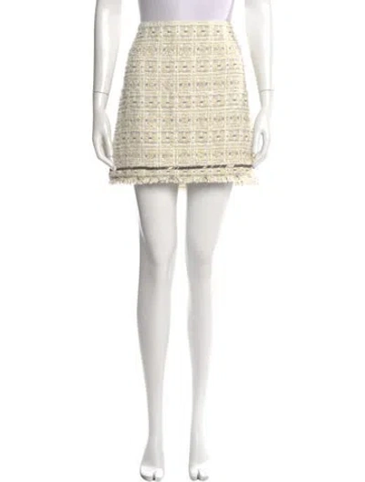 Pre-owned Cinq À Sept Tweed Pattern Mini Skirt W/ Tags In Neutral