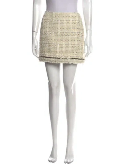 Pre-owned Cinq À Sept Tweed Pattern Mini Skirt W/ Tags In Neutral