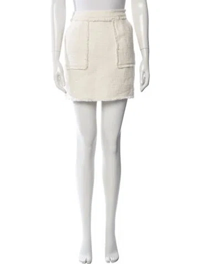 Pre-owned Cinq À Sept Tweed Pattern Mini Skirt W/ Tags In Neutrals