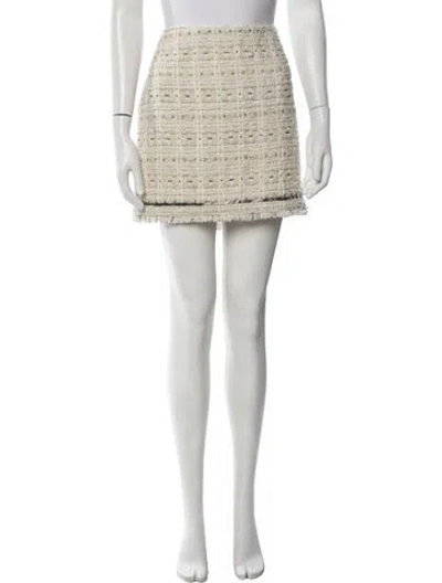 Pre-owned Cinq À Sept Tweed Pattern Mini Skirt W/ Tags In Neutrals