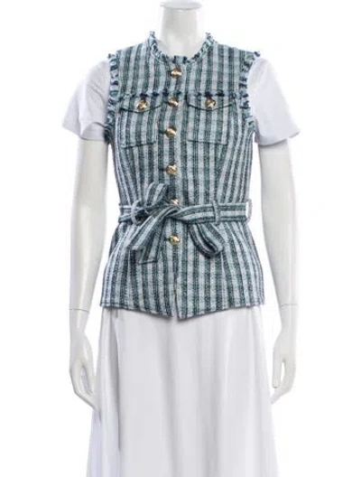 Pre-owned Cinq À Sept Tweed Pattern Vest W/ Tags In Multi