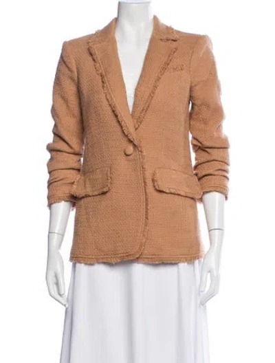Pre-owned Cinq À Sept Tweed Tweed Pattern Blazer In Brown