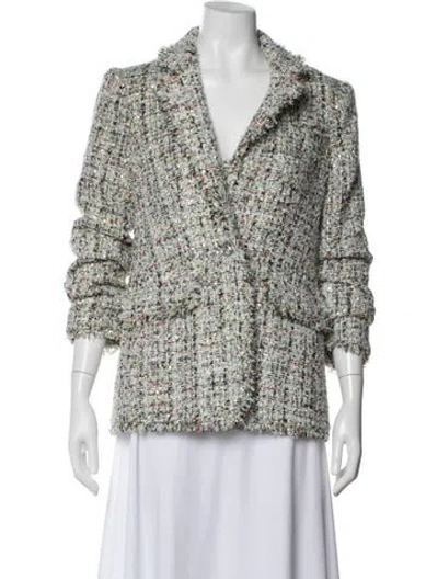 Pre-owned Cinq À Sept Tweed Tweed Pattern Blazer In Multi