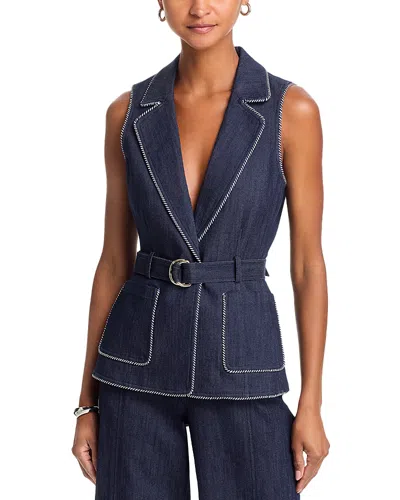 Cinq À Sept Cinq A Sept Twisted Trim Andrea Vest In Blue