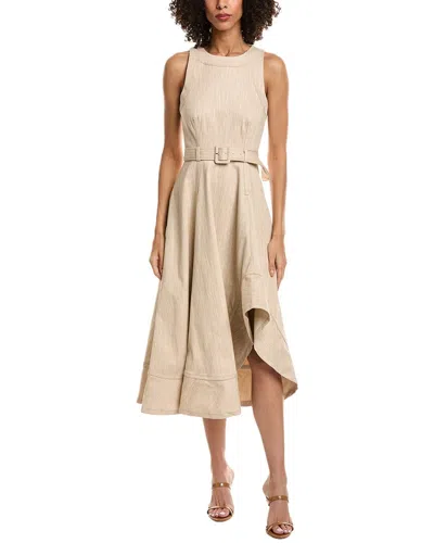 Cinq À Sept Two-tone Zelda Midi Dress In Neutral