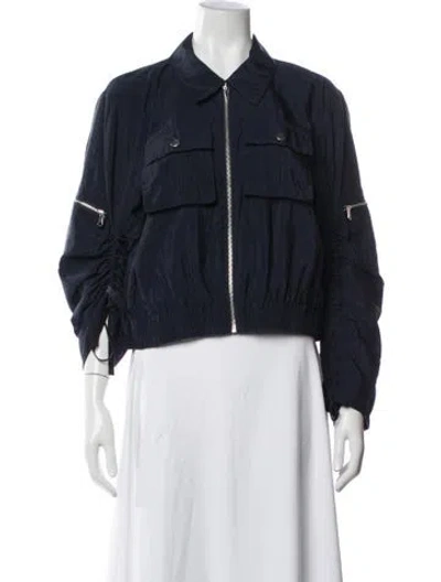 Pre-owned Cinq À Sept Utility Jacket In Blue
