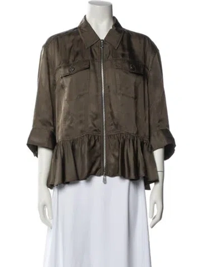 Pre-owned Cinq À Sept Utility Jacket In Brown
