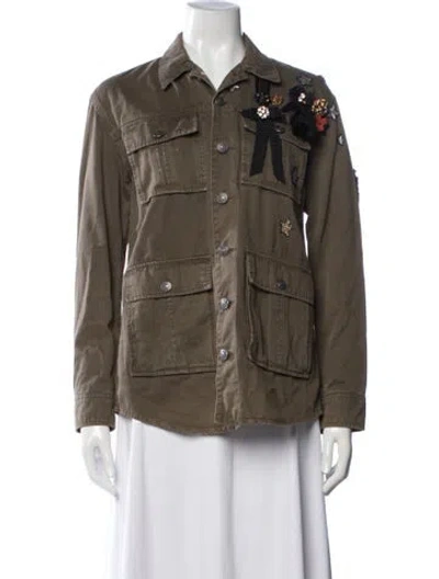 Pre-owned Cinq À Sept Utility Jacket In Green