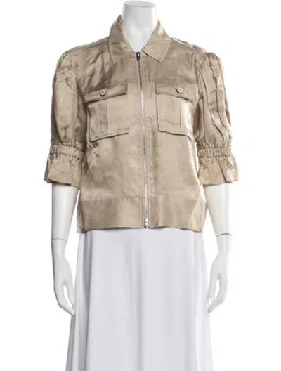Pre-owned Cinq À Sept Utility Jacket In Neutral