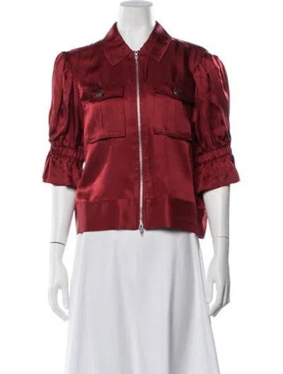Pre-owned Cinq À Sept Utility Jacket In Red