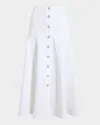 Cinq À Sept Veena Button-front Midi Skirt In White