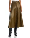 Cinq À Sept Cinq A Sept Veena Faux Leather Midi Skirt In Dark Olive