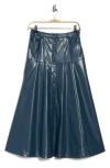 Cinq À Sept Veena Faux Leather Skirt In Blue