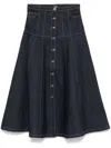 Cinq À Sept Veena Denim Midi Skirt In Blue