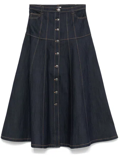 Cinq À Sept Veena Midi Skirt In Blue