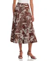Cinq À Sept Paisley-print Button Skirt In Brown