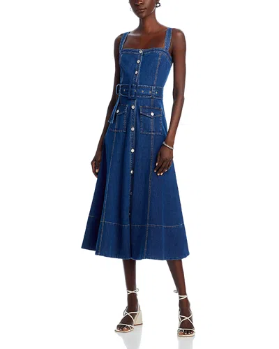 CINQ À SEPT CINQ A SEPT VEGA BELTED DENIM DRESS