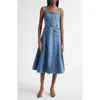 Cinq À Sept Vega Denim Midi Dress In Blue Haze