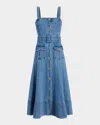 Cinq À Sept Vega Denim Midi Dress In Blue Haze