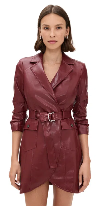 Cinq À Sept Vegan Leather Jenessa Dress Wineberry In Animal Print
