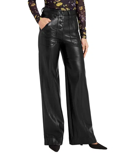 Cinq À Sept Vegan Leather Long Benji Pant In Black