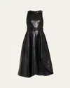 Cinq À Sept Vegan Leather Zelda Midi Dress In Black