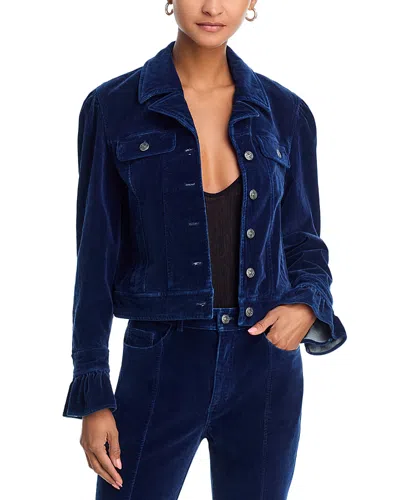 Cinq À Sept Cinq A Sept Velvet Denim Deryn Jacket In Blue