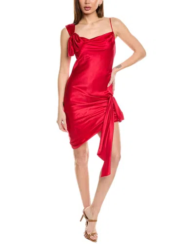 Cinq À Sept Venus Silk Mini Dress In Red