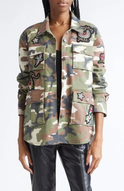CINQ À SEPT CINQ À SEPT VERA WESTERN APPLIQUÉ CAMO JACKET