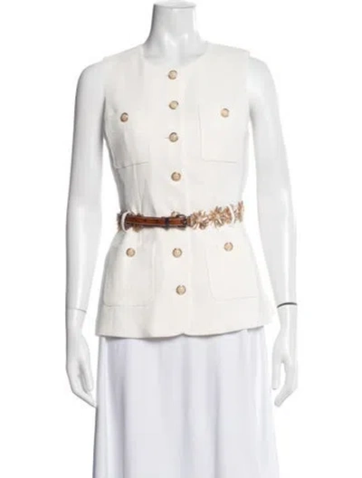 Pre-owned Cinq À Sept Vest In White