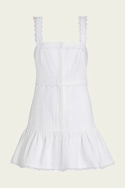 CINQ À SEPT VINEYARD LACE MINA DRESS IN WHITE