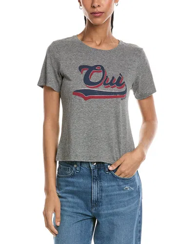 Cinq À Sept Vintage Oui Mon Amour Shrunken T-shirt In Gray