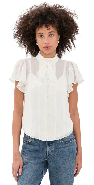 Cinq À Sept Virelle Top Ivory In White