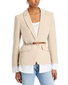 Cinq À Sept Vittoria Layered Jacket In Khaki/white