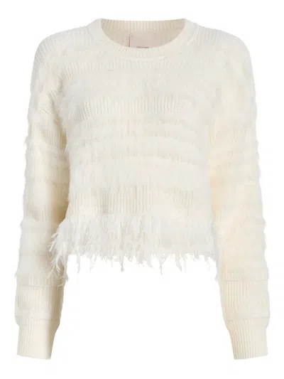 CINQ À SEPT VIVI FRINGED SWEATER