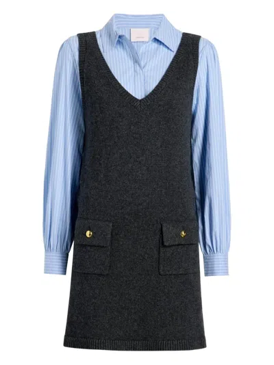 Cinq À Sept Vivianne Pocket-detail Mini Dress In Gray