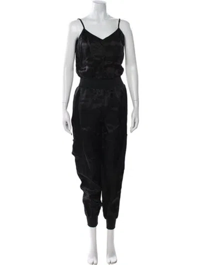 Pre-owned Cinq À Sept V-neck Jumpsuit In Black