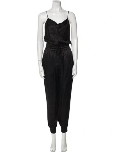 Pre-owned Cinq À Sept V-neck Jumpsuit In Black