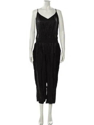Pre-owned Cinq À Sept V-neck Jumpsuit In Black