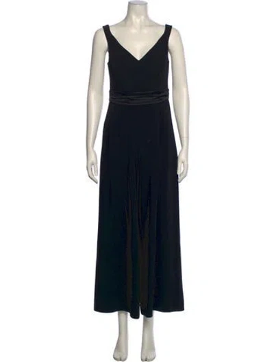 Pre-owned Cinq À Sept V-neck Jumpsuit In Black