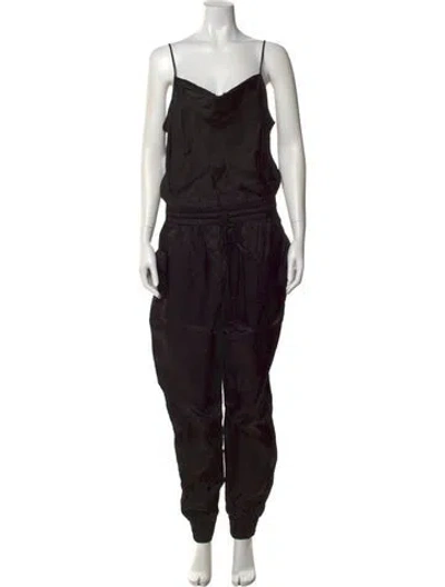 Pre-owned Cinq À Sept V-neck Jumpsuit In Black