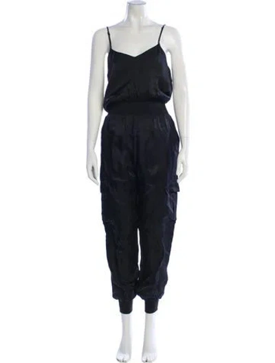 Pre-owned Cinq À Sept V-neck Jumpsuit In Black