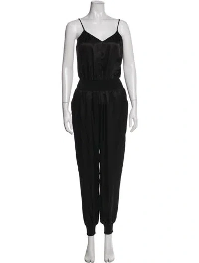 Pre-owned Cinq À Sept V-neck Jumpsuit In Black