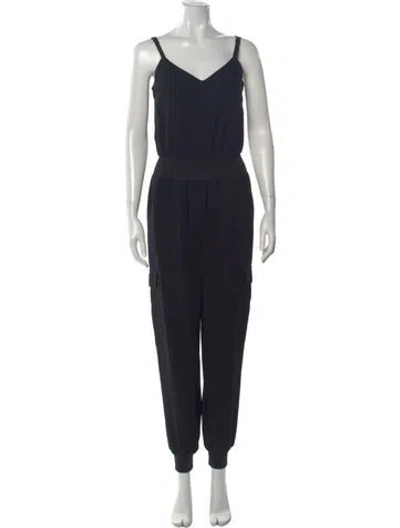 Pre-owned Cinq À Sept V-neck Jumpsuit In Black