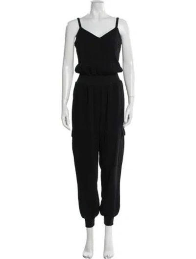 Pre-owned Cinq À Sept V-neck Jumpsuit In Black