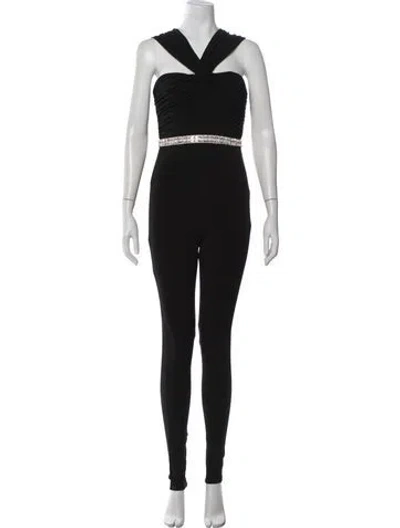 Pre-owned Cinq À Sept V-neck Jumpsuit In Black