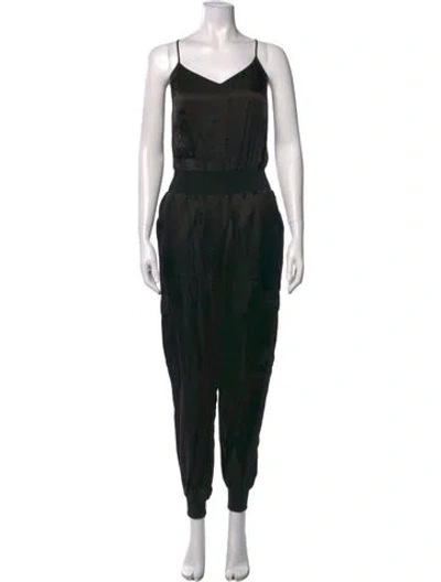 Pre-owned Cinq À Sept V-neck Jumpsuit In Black